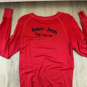Frame Saint-Jean Cap Ferrat oversized red long sleeve shirt / light sweatshirt